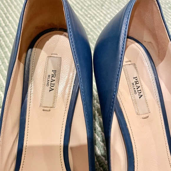 Final Price !Prada blue peep toe pump heel shoes. - Picture 8 of 16